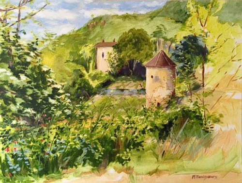 'Le Pidgeonier, St Avit Sénieur' Oil on Canvas by Muriel.