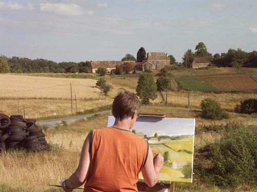 painter painting en plein air south france