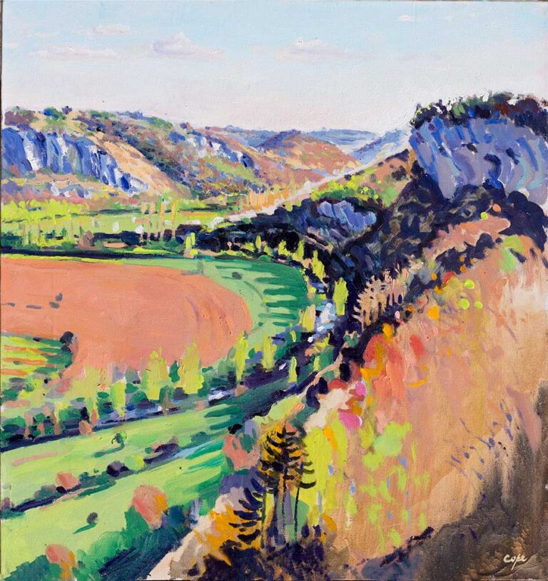 Cele Vallee Cingle,painting,huile,panorama,lot,france
