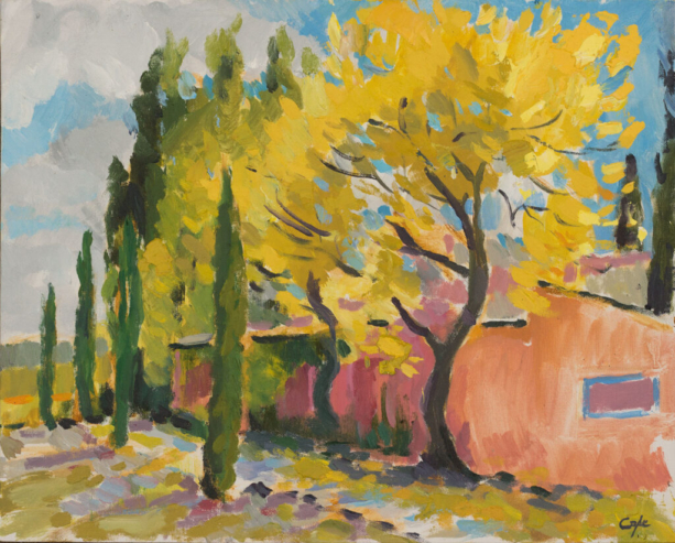 autumn, automne, proovence, rousillon, arbre, tree, colurs, oil painting, plein-air, couleur, fauve