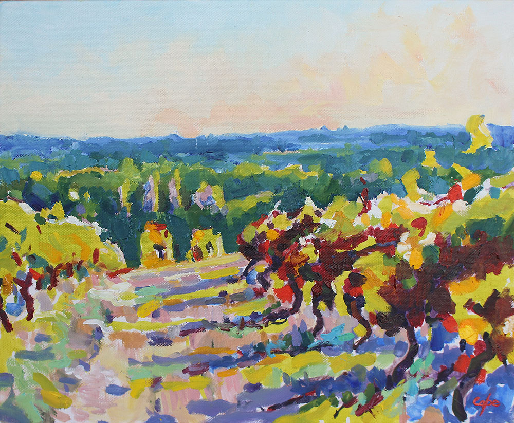 'The Ripening Sun #2' oil on canvas. 46 x 38cm. Available.