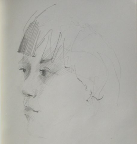 portrait, pencil sketch, portrait, attenive, intelligent youth,