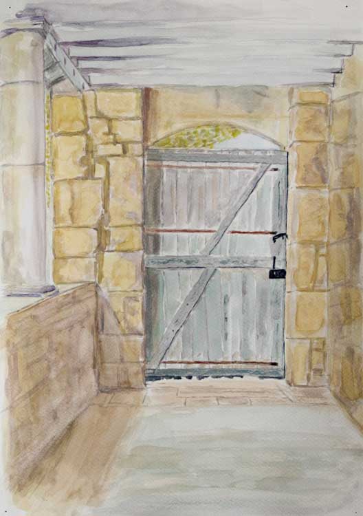 'Terrace Door, St Avit' by Alan. Watercolour.