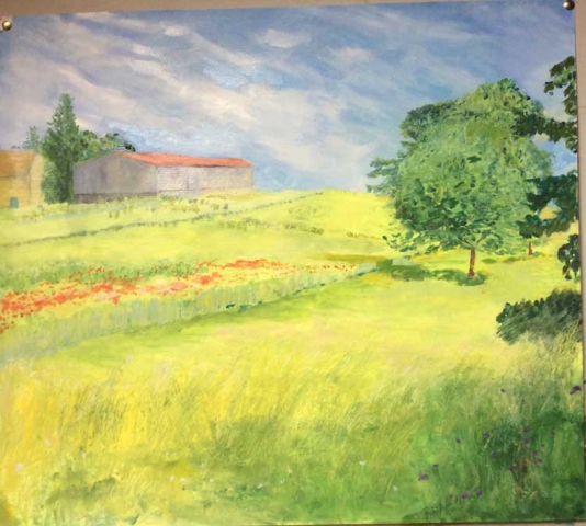 'Corn Fields' by Bobbie. Oil.