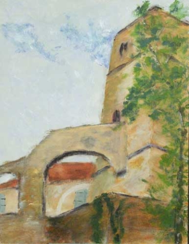 'Donjon, Chateau de Béuer' By John. Acrylic.