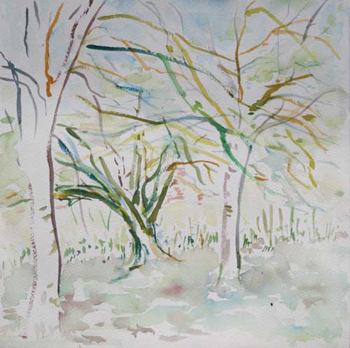 'Walnut Orchard' by Rosemary. Watercolour