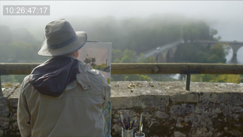 artist painting plein air river dordogne limeuil