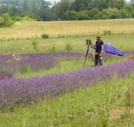 painting in lavendar,dordogne