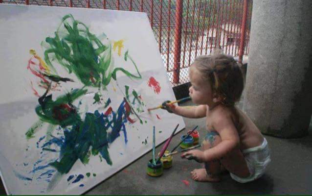 creavity,painting baby,art, learn to paint