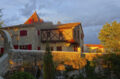 sunset,hamlet,old stone houses,france,gers
