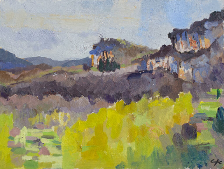 cretes,cimes,arte, peinture,plein-air,c&eacute;l&eacute; vall&eacute;e, sauliac-sur-c&eacute;l&eacute;,lot