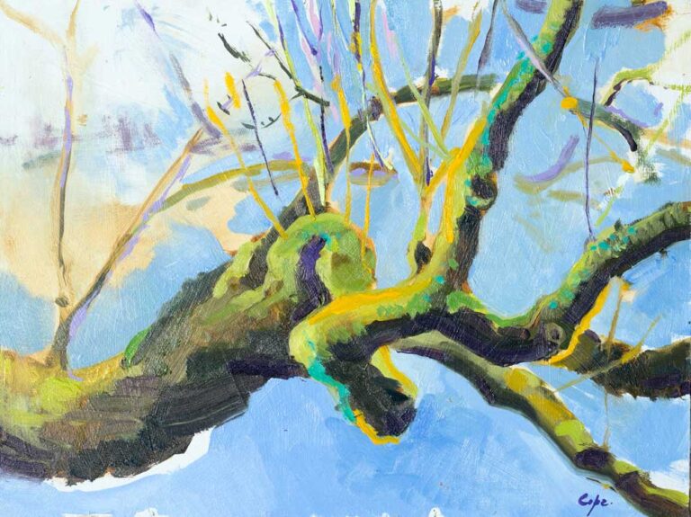 painting,oil,plein-air,france,tree branch,ash