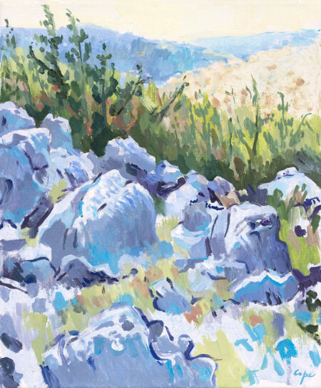 oil painting, lot, richers, glacialtion,cele valley, causse de quercy